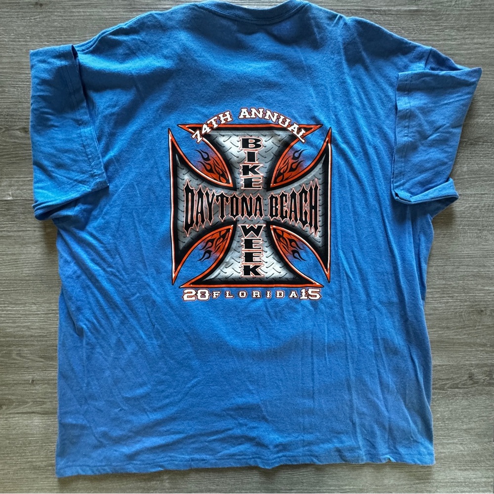 74th Annual 2015 Daytona Bike Week T-Shirt - 2XL Blue - Picture 5 of 7